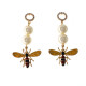 Дамски обеци с пчела, перли и цветни кристали А49 4