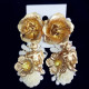 Дамски обеци със златни цветя и ангел А53 6