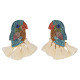 Модерни обеци птица с цветни пискюли и кристали