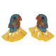 Модерни обеци птица с цветни пискюли и кристали  А58 9