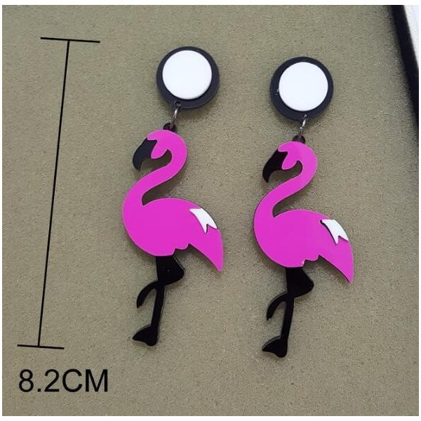 Дамски обеци фламинго в два различни цвята А75