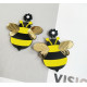 Свежи пролетни обеци във формата на пчеличка А79