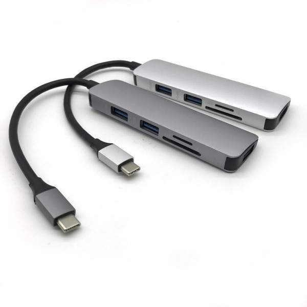 Мултифункционален адаптер от TYPE-C 3-port USB 3.0 и четец  за SD и TF карти CA81 1