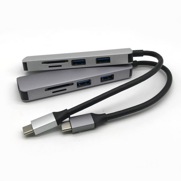 Мултифункционален адаптер от TYPE-C 3-port USB 3.0 и четец  за SD и TF карти CA81