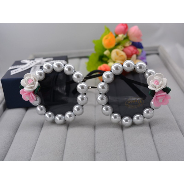 Дизайнерски ретро очила с цветя и сребърни перли yj7