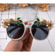 Слънчеви очила с бели рамки и флорална декорация yj12 2