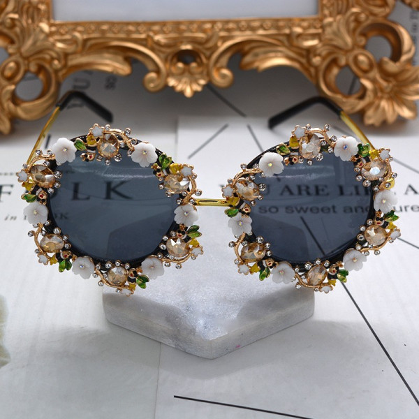 Слънцезащитни дамски очила с кристали yj17