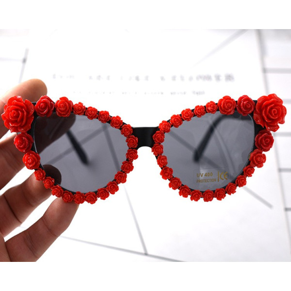 Слънчеви очила тип „котешко око“ с рози yj20