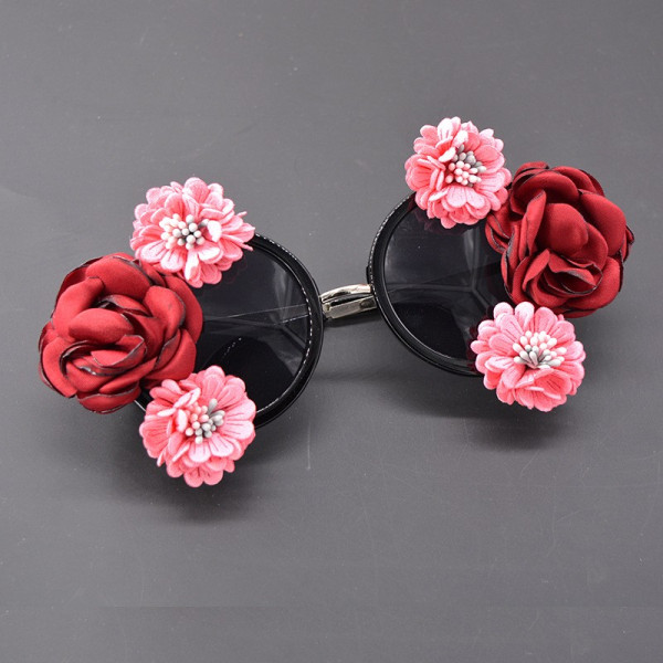 Уникални кръгли очила с ръчно изработени цветя 5