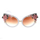 Барокови слънчеви очила „котешко око“ с декорация от цветя yj23 2 — 4sales