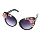 Барокови слънчеви очила „котешко око“ с декорация от цветя yj23 3 — 4sales