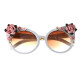 Барокови слънчеви очила „котешко око“ с декорация от цветя yj23 7 — 4sales