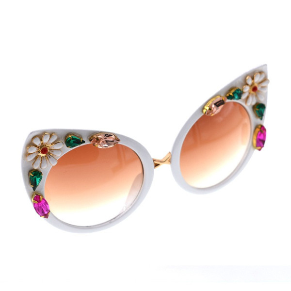 Преливащи очила тип „котешко око“ с флорални орнаменти yj24