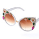 Преливащи очила тип „котешко око“ с флорални орнаменти yj24 3