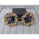 Кръгли ретро слънчеви очила със златен обков yj3 5 — 4sales