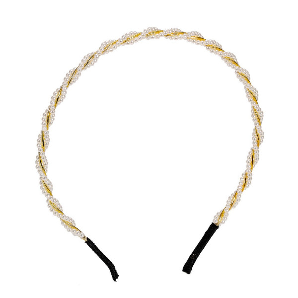 Златиста диадема с декорация от перли в девет различни декорации F07