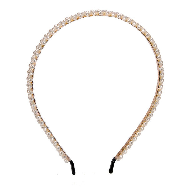 Златиста диадема с декорация от перли в девет различни декорации F07 3