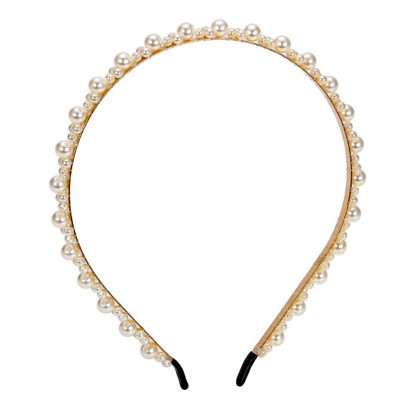 Златиста диадема с декорация от перли в девет различни декорации F07 1