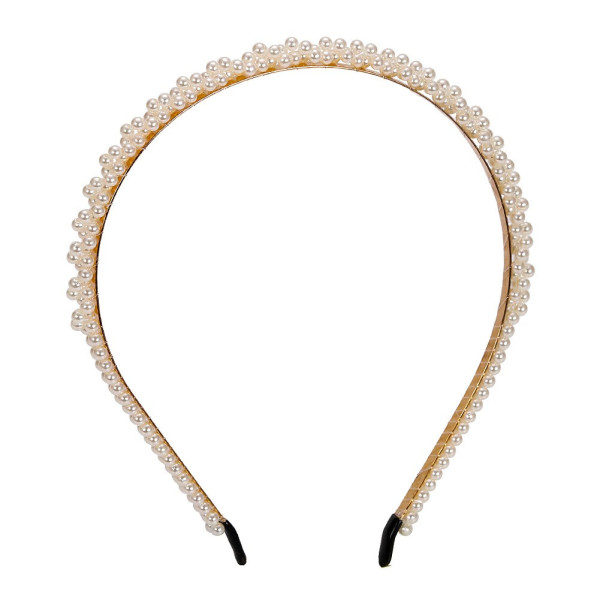 Златиста диадема с декорация от перли в девет различни декорации F07 5