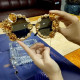 Модни големи барокови очила със златна декорация yj32 5 — 4sales