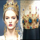 Царска корона в златисто и цветни кристали Ф12 4
