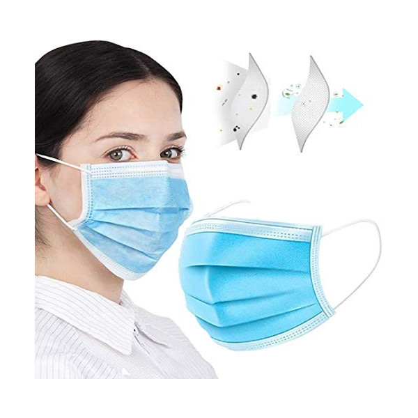 Комплект от 50 брой защитни маски за лице за еднократна употреба