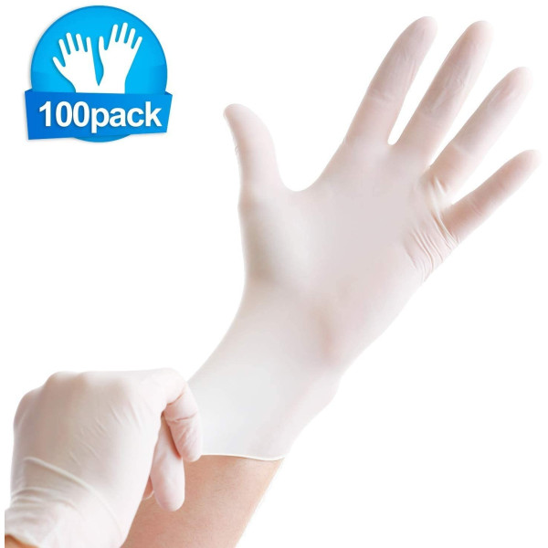 Комплект от 100 броя защитни гумени ръкавици - налични различни размери 1