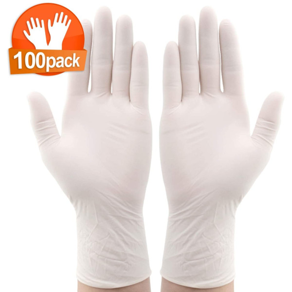 Комплект от 100 броя защитни гумени ръкавици - налични различни размери