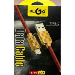 Микро USB червен кабел със златист накрайник KLGO S-16 CA10