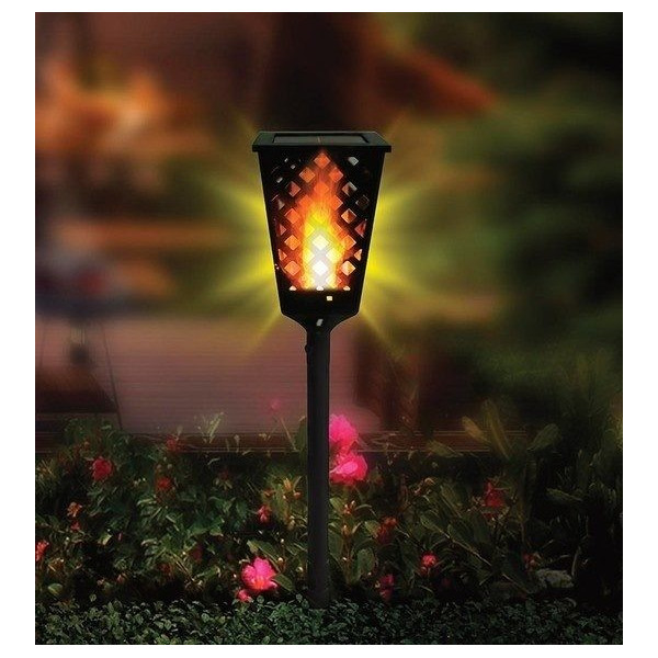 Градинска соларна лампа фенер Dancing Tiki Light с ефект на пламък H LED30 1
