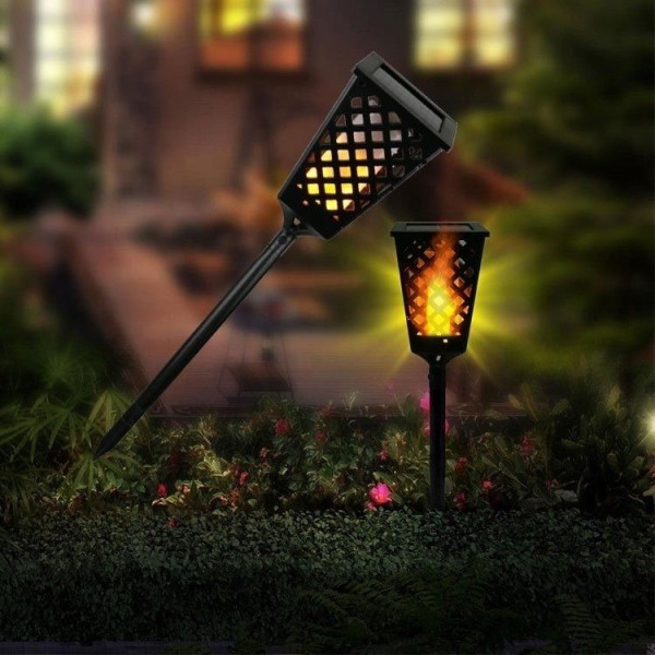 Градинска соларна лампа фенер Dancing Tiki Light с ефект на пламък H LED30