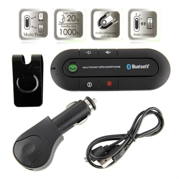 Елегантен Bluetooth трансмитер за монтиране на сенника в автомобила HF2