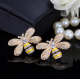 Свежи пролетно - летни обеци пчелички с кристал А107