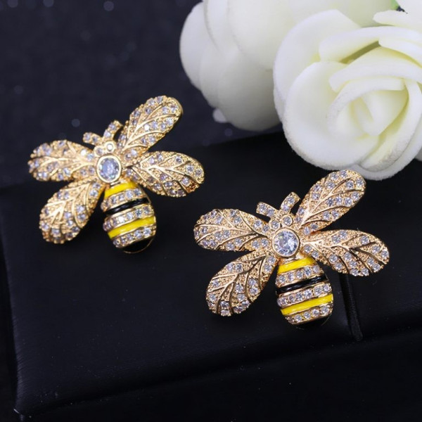 Пролетно - летни обеци пчелички с кристал А107 4