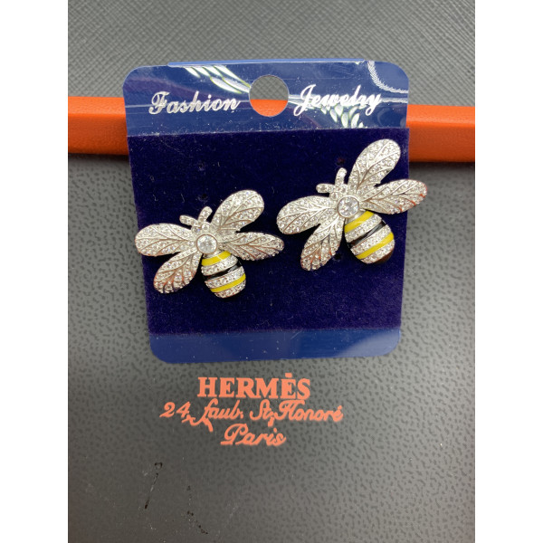 Пролетно - летни обеци пчелички с кристал А107 9