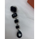 Висящи дамски обеци в черен обков с форми и кристални елементи А148 4