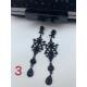 Висящи дамски обеци в черен обков с форми и кристални елементи А148 10