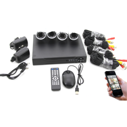 Система за видео наблюдение AHD, пълен комплект с 4 камери 3