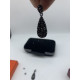 Обеци с черен обков в капковидна форма и кристали А154 6
