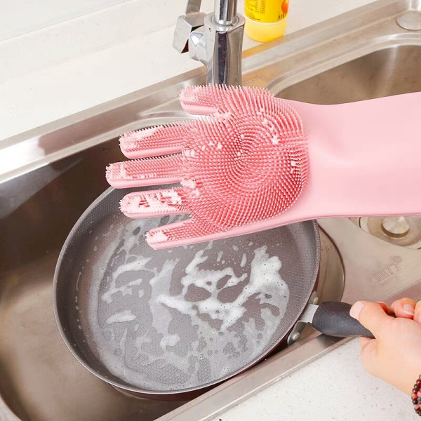Магически силиконови ръкавици за миене на съдове Magic Brush TV822 1