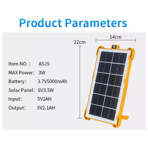 Соларна батерия Power bank с четири функции за външно осветление. 5