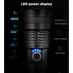 Ултрамощен LED фенер с индикация за нивото на батерията FL81 12