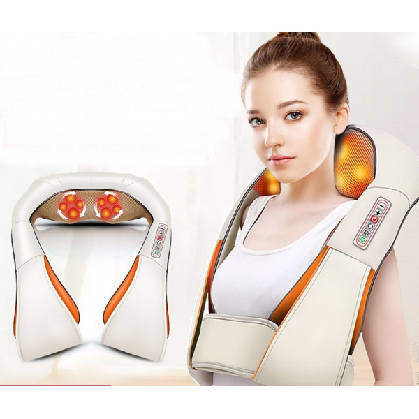 Шиацу 4D масажор за врат, гръб, плешки и рамене с функция затопляне TV95-6