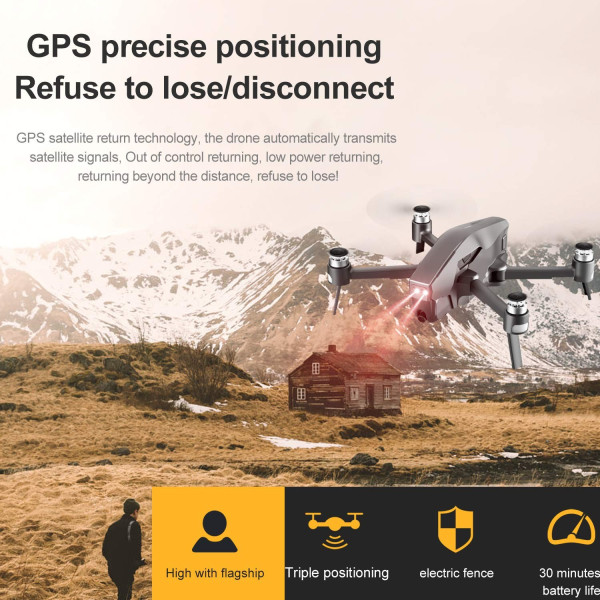 Професионален GPS сгъваем дрон HD 4K с дистанционно DRON 4DRC (GPS+4K+BAG)