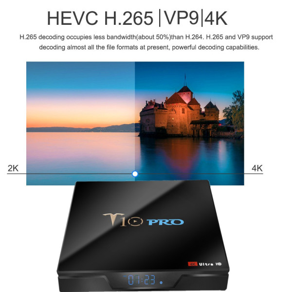 ТВ бокс T10 PRO Amlogic S905X2 с Android 8.1, LED дисплей, 4K, 4GB
