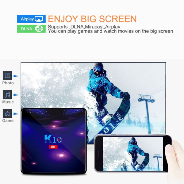 Смарт ТВ бокс K10 TV BOX Android 8K, 32GB, WiFi и Bluetooth