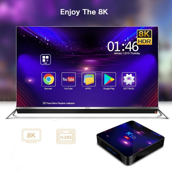 Смарт ТВ бокс K10 TV BOX Android 8K, 32GB, WiFi и Bluetooth 5