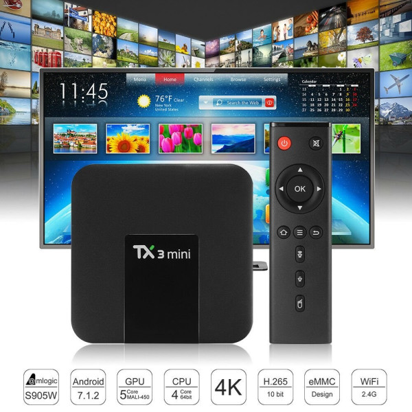 Мини устройство Smart TV Box TX3 Mini, Android 7.1 11