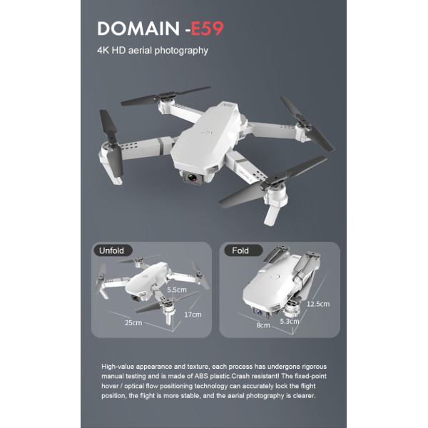 Иновативен мини дрон с висока резолюция от 4К HD - DRON E59 (4K+BAG）