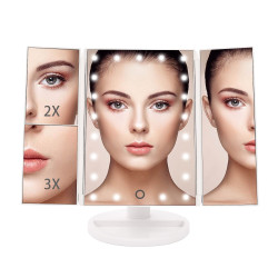 Тристранно сгъваемо огледало в три цвята с вградени Led светлини TV527 18
